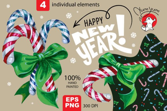 A Set of Christmas Candies Illustrations for Branding