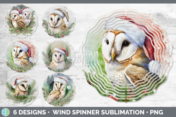 Christmas Barn Owl Wind Spinner Sublim Illustration Review