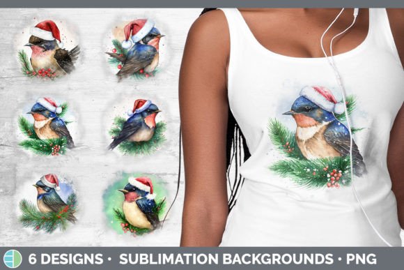 Christmas Barn Swallow Background Grun Illustrations