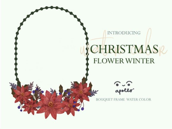 Christmas Flower Winter Frame 05 Illustrations for Local Branding