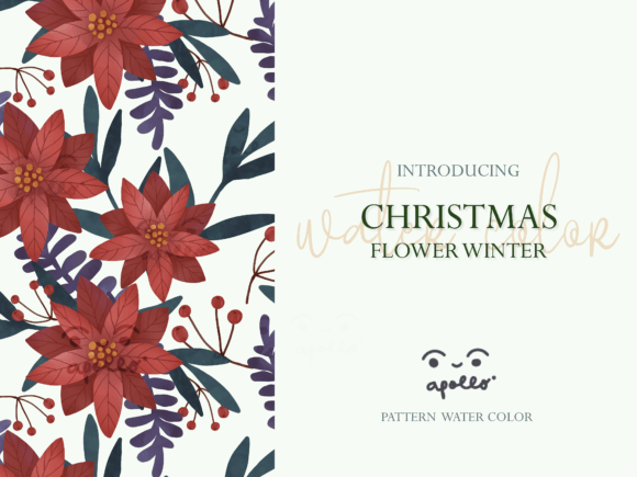 Christmas Flower Winter Pattern 03 Illustrations