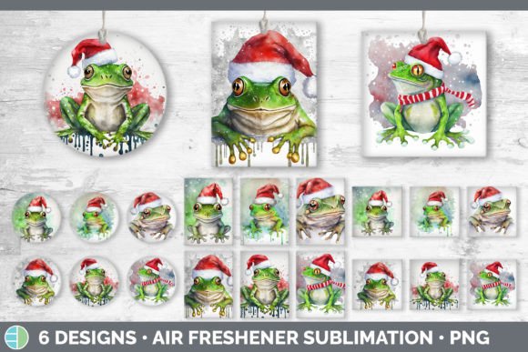 Christmas Frog Air Freshener Illustration for Crafting