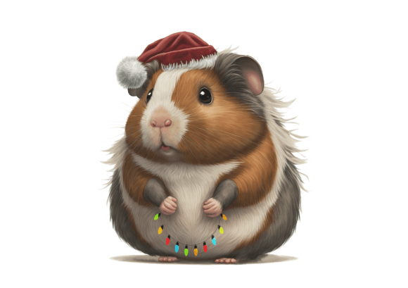 Christmas Guinea Pig Watercolor Illustration Review