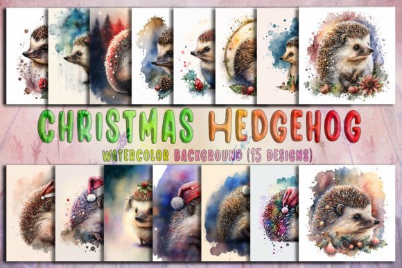 Christmas Hedgehog Watercolor Background Review