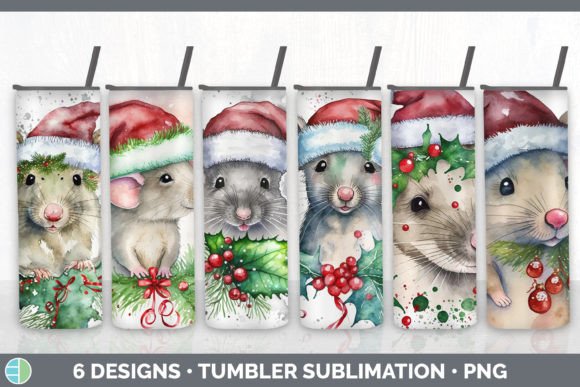 Christmas Mouse Tumbler Sublimation Bund Illustrations