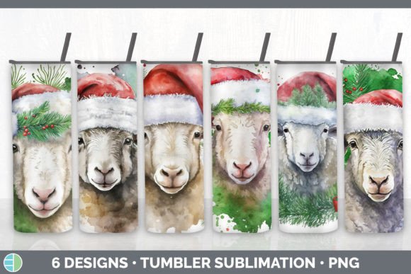 Christmas Sheep Tumbler Sublimation Bund Illustrations