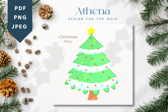 Christmas Tree Cute Tree Clipart for Illustrations
