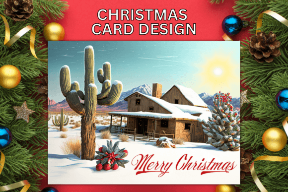 Design for Desert Christmas Card Illustrations