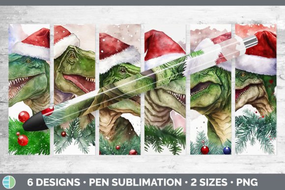 Dinosaur Christmas Pen Wraps Epoxy Sub Illustrations