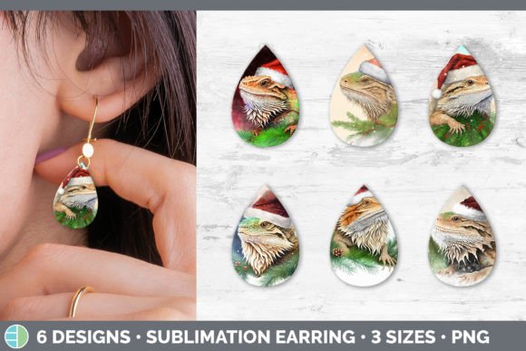 Santa Bearded Dragon Christmas Teardrop Illustration Review