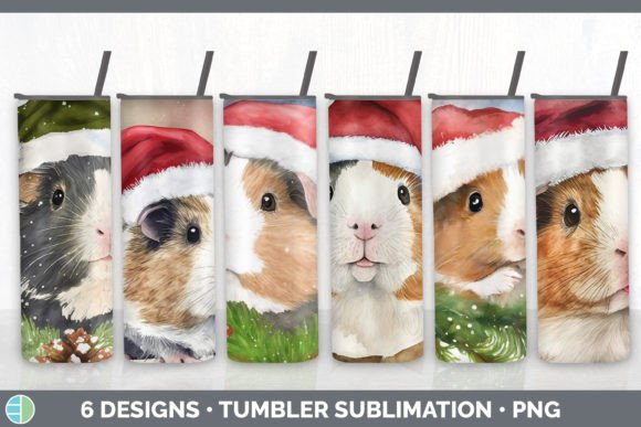 Santa Guinea Pig Christmas Tumbler Illustration