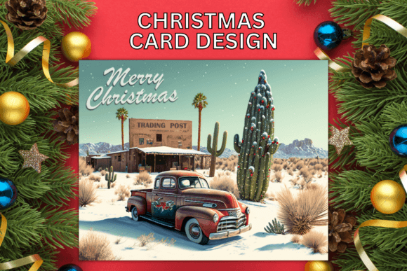 Southwest Style Christmas Card Design for Local Business Branding